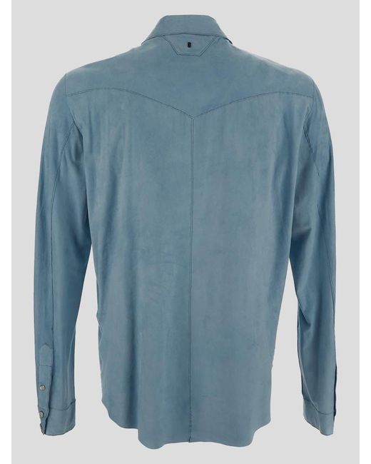 Salvatore Santoro Blue Shirt for men