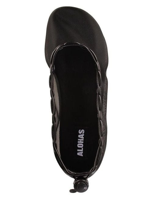 Alohas Black "Gill Mesh" Ballets Flat