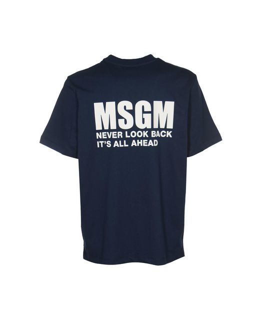 MSGM Blue T-Shirts And Polos for men