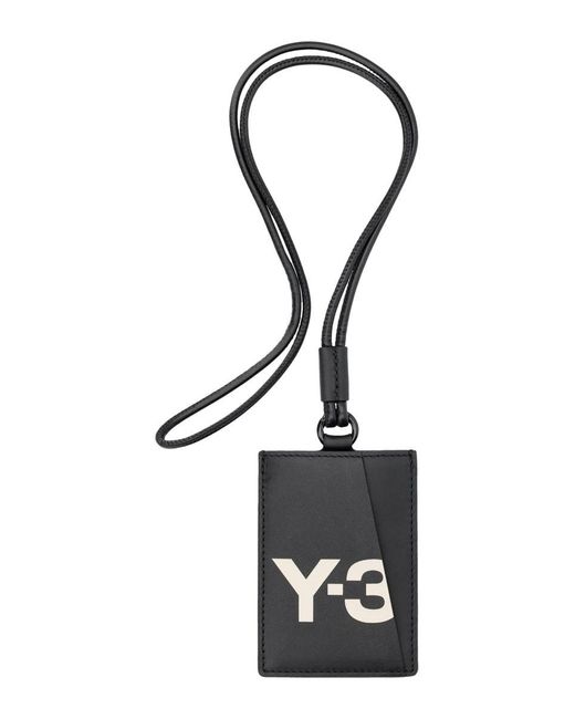 Y-3 Black Printed Logo Cardholder for men