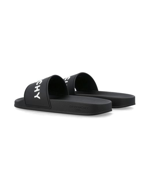 Givenchy Black Slide Flat Sandals for men