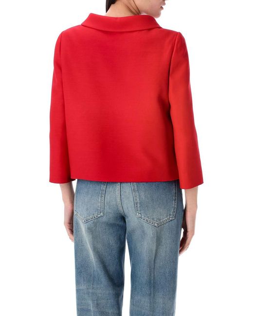 Valentino Garavani Red Crepe Couture Jacket