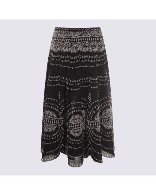 Charo Ruiz Gray And Cotton Skirt