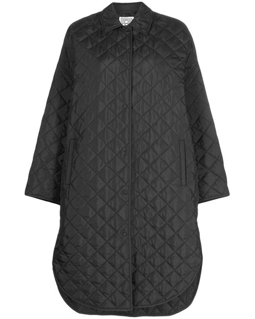 Totême  Gray Quilted Cocoon Coat