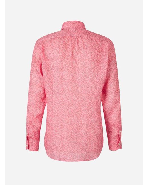 Vincenzo Di Ruggiero Pink Floral Cotton Shirt for men