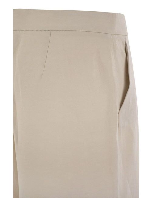Antonelli Natural Viscose And Linen Trousers