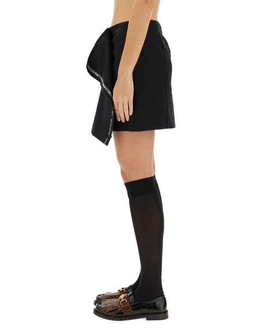 Moschino Black Wool Wrap Skirt