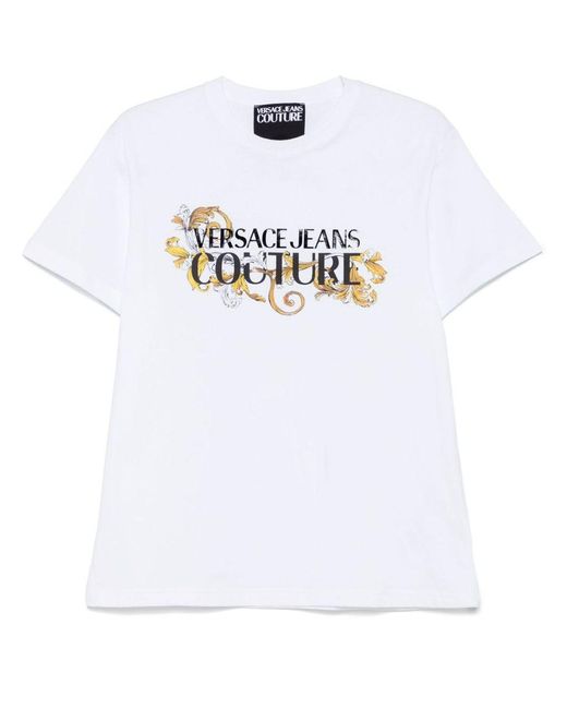 Tシャツ・カットソー VERSACE JEANS COUTURE Men T-shirt White 1 78GAH6S0JS458 G03 Logo T-Shirt White,Print | VERSACE US