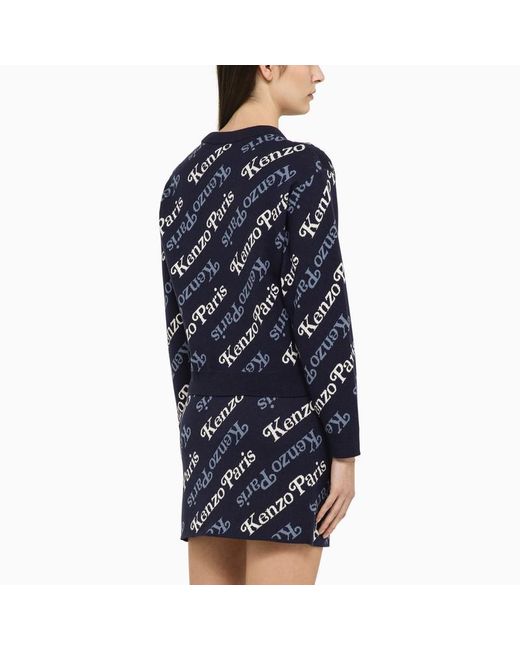 KENZO Midnight Blue Cotton And Wool Sweater