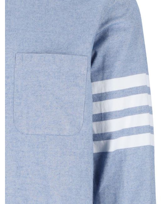Thom Browne Blue '4-bar' Shirt for men