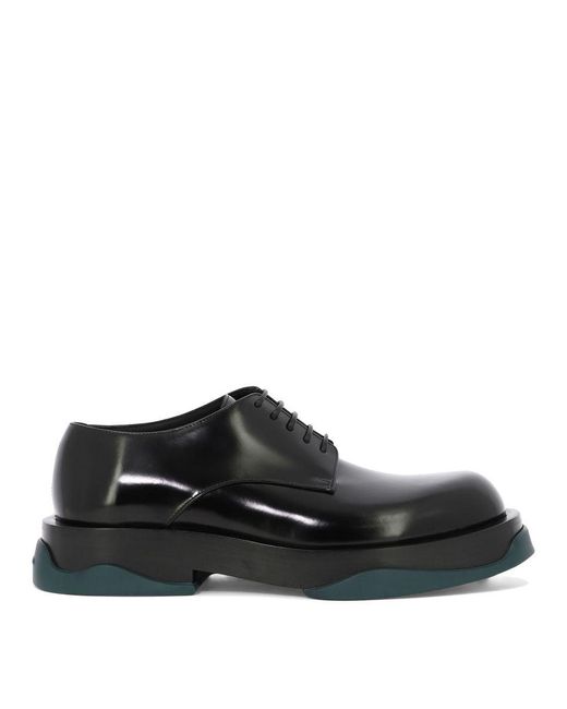 Jil Sander Black Lace-Up Shoes With Contrasting Sole for men