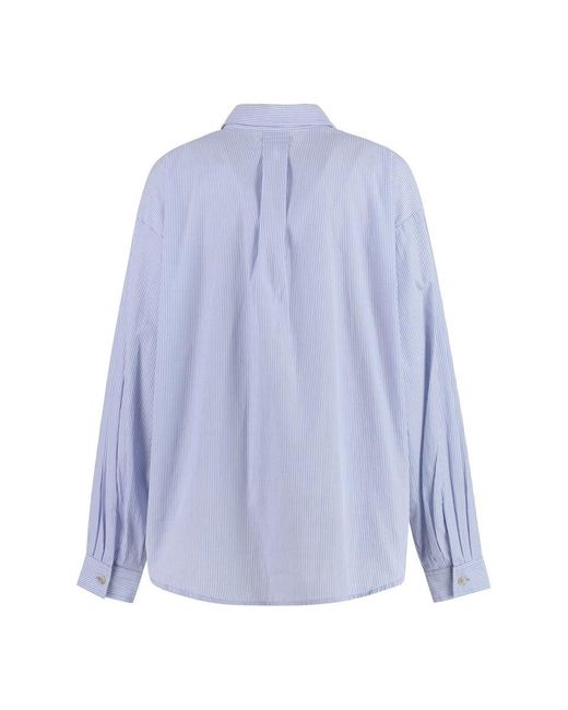 Mother Blue Striped Cotton Shirt