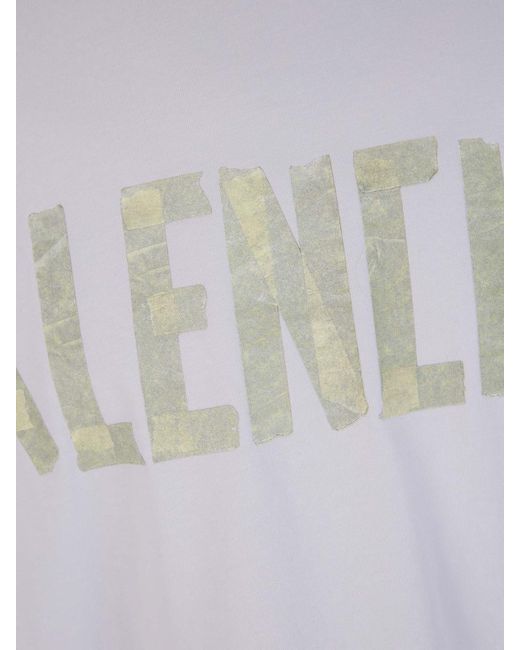 Balenciaga White Logo Printed T-shirt for men