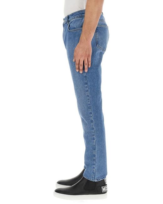 Moschino Blue Teddy Patch Jeans for men