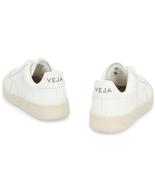 Veja White V-12 Leather Low-Top Sneakers for men