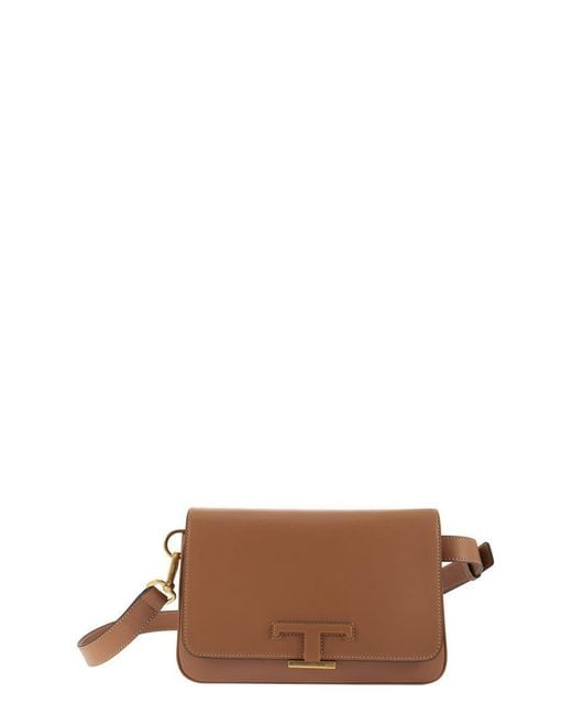 Tod's Brown T Timeless Leather Mini Bum Bag for men