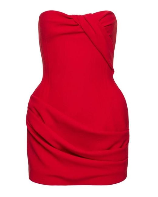 Magda Butrym Gathered Wool-Blend Mini Dress
