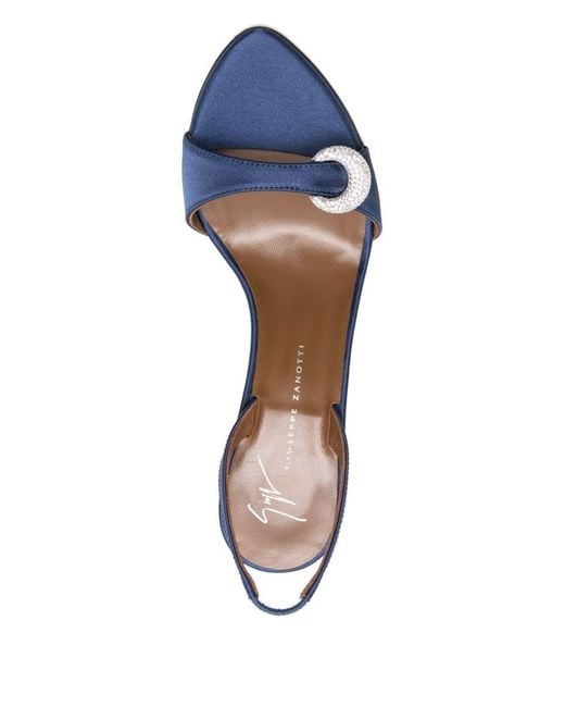 Giuseppe Zanotti Blue 100Mm Slingback Embellished Heeled Sandals