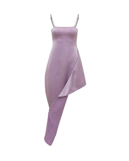 J.W. Anderson Purple Asymmetrical Zip Dress