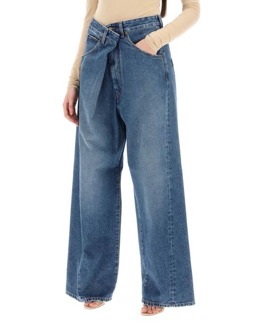 DARKPARK Blue 'ines' Baggy Jeans With Folded Waistband