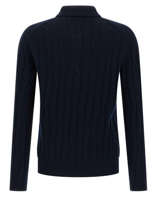 Zanone Blue Cashmere Polo Shirt for men