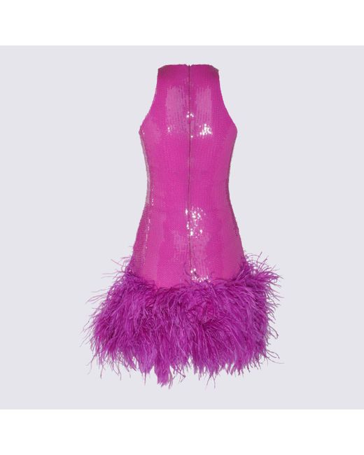 David Koma Pink Short Dress With Sequins