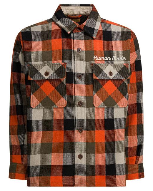 Human Made Orange Wool Overshirt Jacket for men