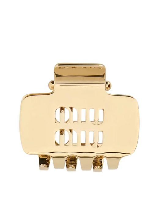 Miu Miu Metallic Accessori Capelli Miu Logo Jewels