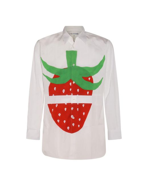 Comme des Garçons Green Cotton Strawberry Shirt for men