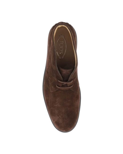 Tod's Brown Suede Leather Ankle Boots for men