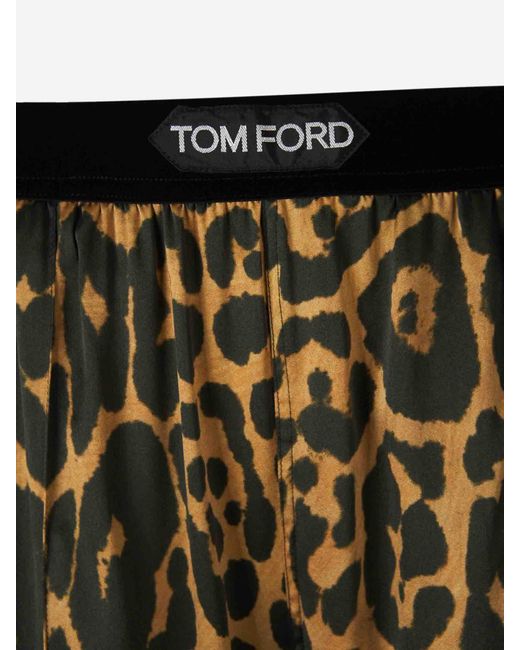 Tom Ford Multicolor Silk Leopard Pants