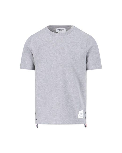 Thom Browne Gray Logo Tape T-Shirt for men