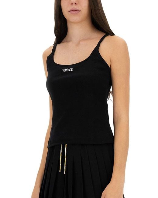 Versace Black Tops With Logo