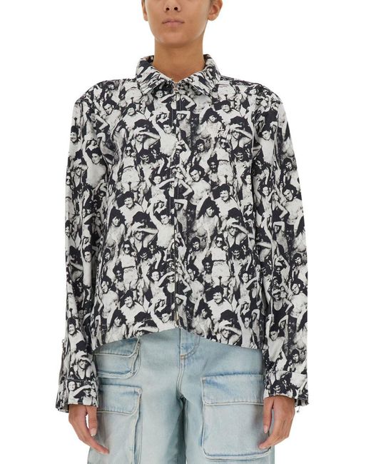 Stussy Black Jacket With Allover Print