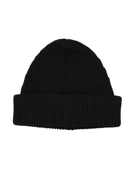 Maison Margiela Black Ribbed Knit Beanie Cap for men