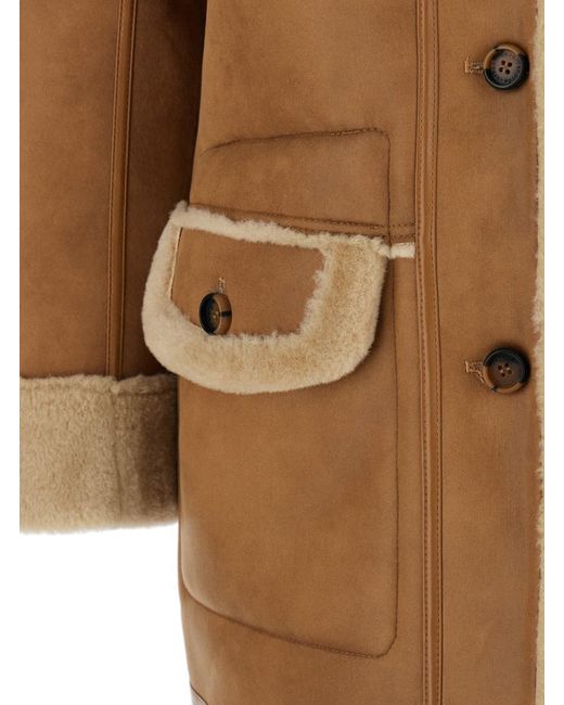 Urbancode Single-Breasted Shearling Jacket With Classic Wide Collar in ...