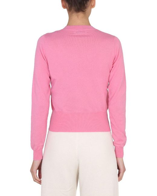 Ballantyne Pink Cashmere Crewneck Sweater