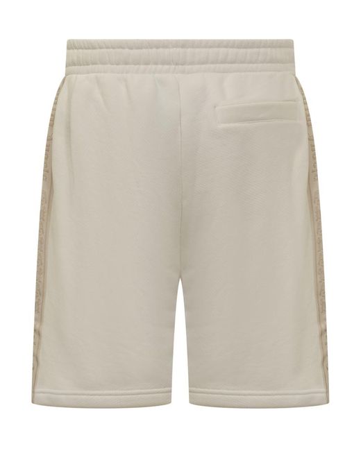 Palm Angels Gray Cotton Shorts With Logo Bands for men