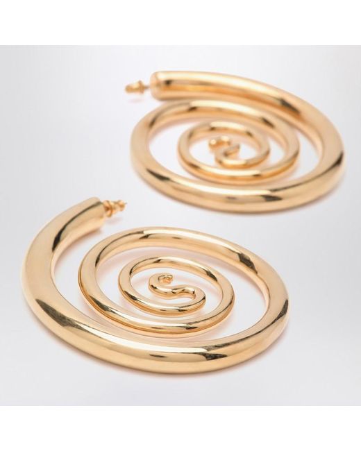 Panconesi Metallic Spiral Serpent Hoops Earrings