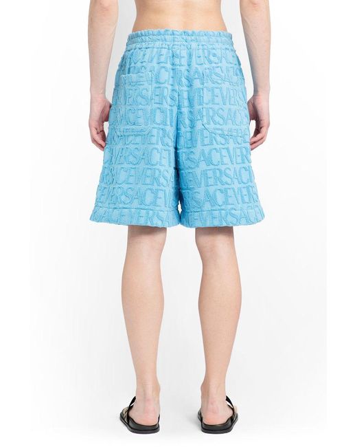 Versace Blue Allover Shorts for men