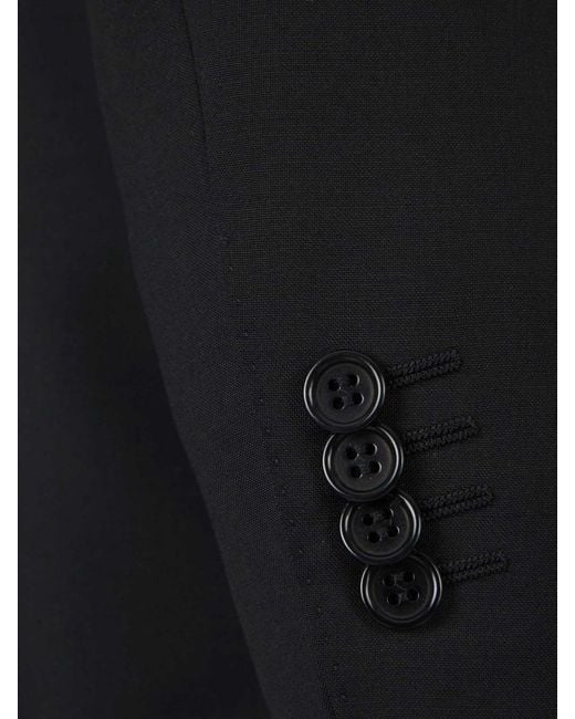 Canali Black Wool Travel Suit for men