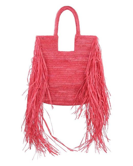 MADE FOR A WOMAN Red Made For A Kifafa Frange M Tote Bag