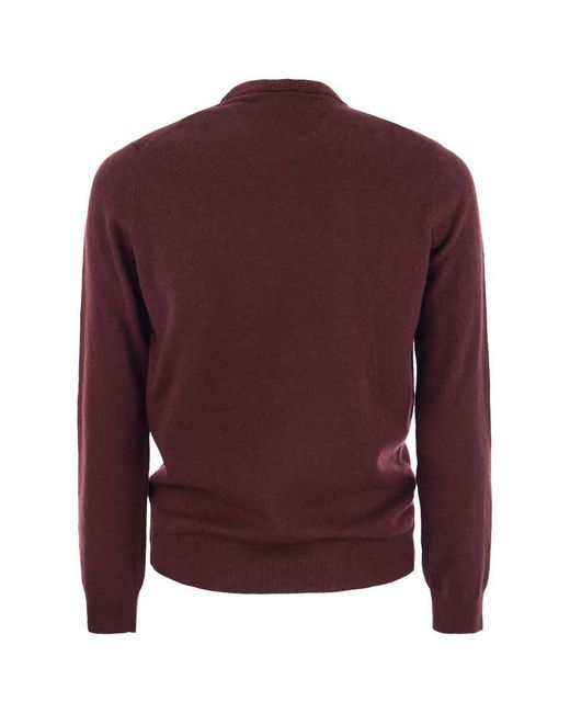 Lacoste Purple Crew-neck Pullover In Wool Blend for men