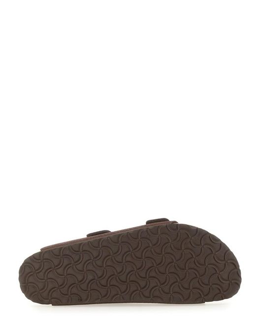 Birkenstock Brown Arizona Bs Leather Slides for men