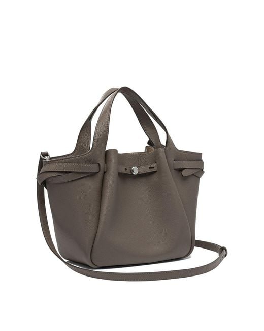 Tory Burch Gray Romy Leather Tote Bag