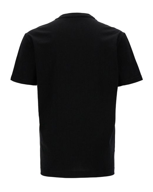 Dolce & Gabbana Black T-shirt With Contrasting Logo Lettering Print In Cotton Man for men