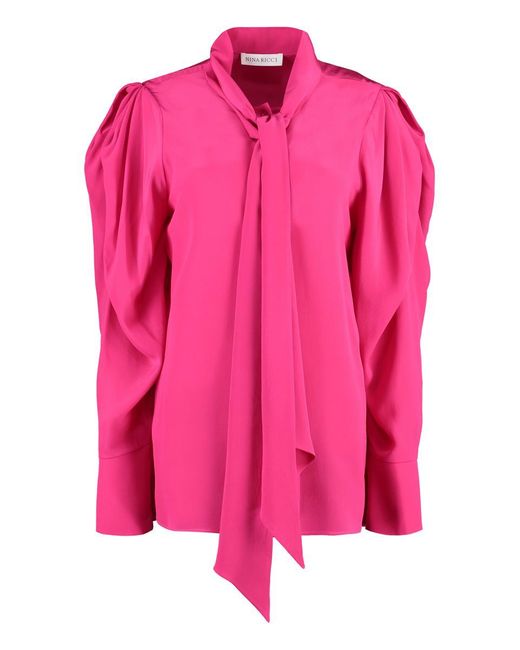 Nina Ricci Pink Crêpe-silk Shirt