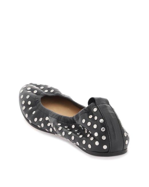 Isabel Marant White Leather Studded Ballet Flats By Bel