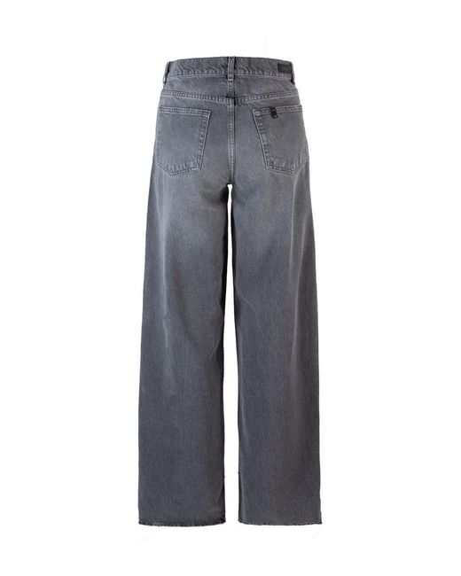 Liu Jo Gray Jeans Baggy Con Strass Grigio
