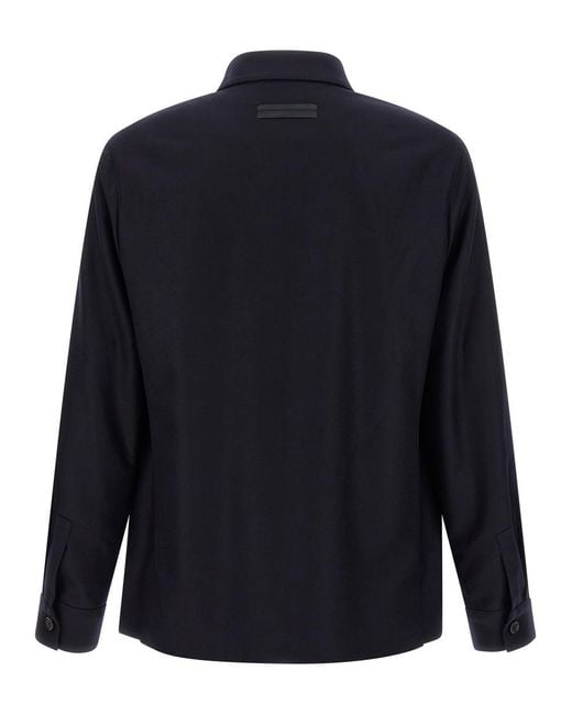 Zegna Blue 'Alpe' Overshirt for men